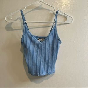 H&M - Blue Ribbed Croptop